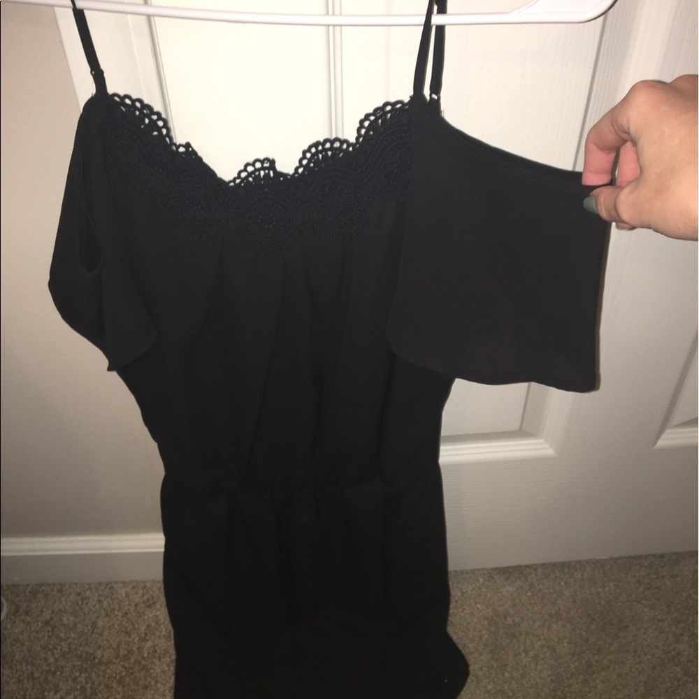 Black Off-the-Shoulder Romper